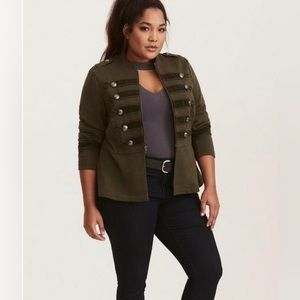 Embellished Zip Front Military Jacket (2x)